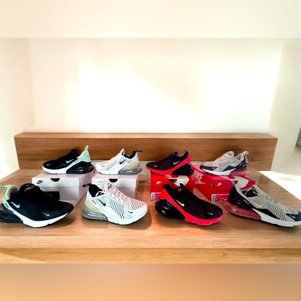 Bundle of 3 Nike Airmax 270 women’s size 6.5 | White Black Bright Crimson, Pink